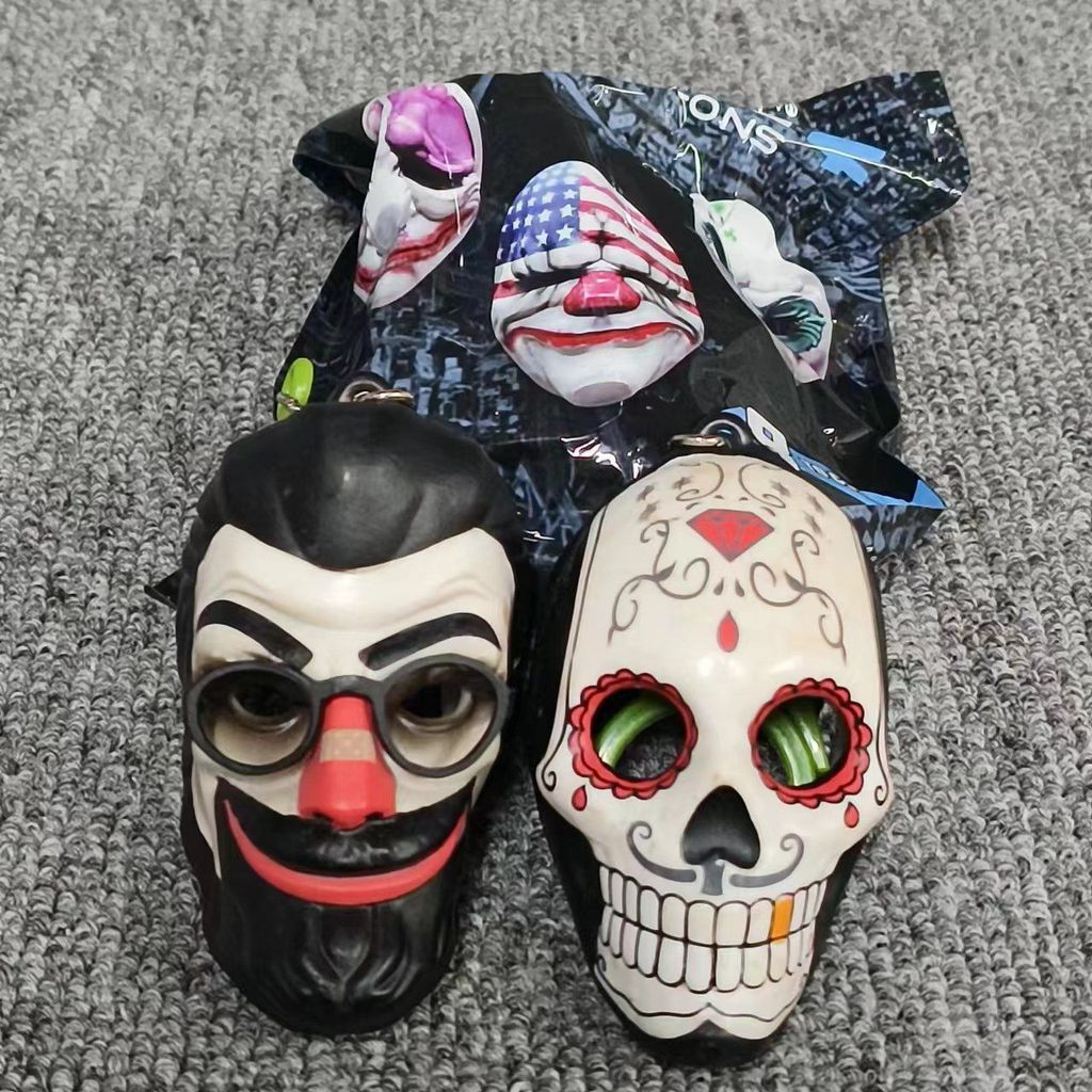 ของแท้จํานวนมาก payday2 payday2 Payday พวงกุญแจตัวตลกหน้ากาก Mystery กล่อง Mystery กระเป๋าจี้รูปเครื