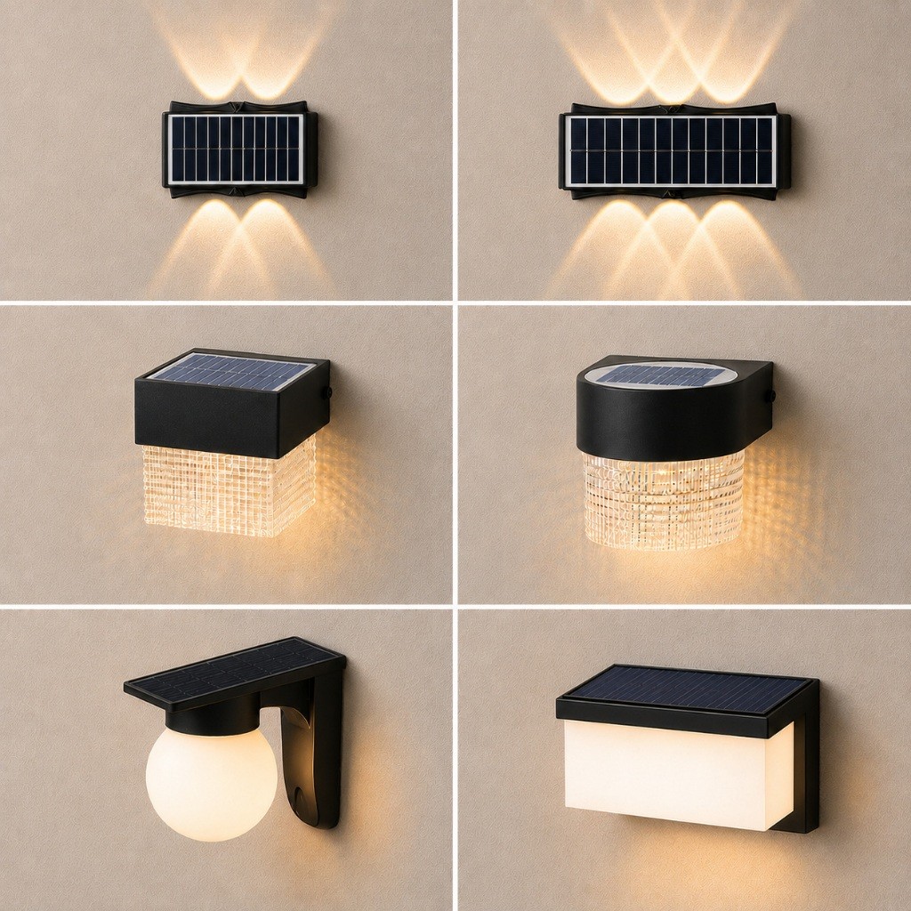 ไฟโซล่าเซลล์ติดผนัง LED โคมไฟติดผนังกลางแจ้ง กันน้ำ พลังงานแสงอาทิตย์ สำหรับสวน ระเบียง รั้วบ้าน Solar Wall Light