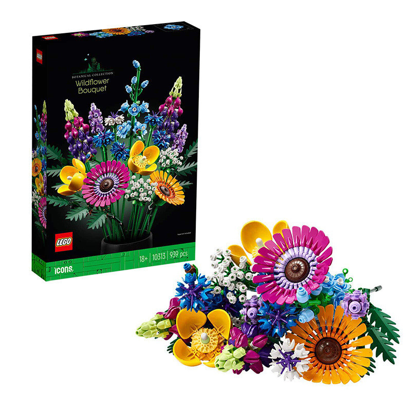 LEGO LEGO Creative Series 10313 ดอกไม้ 10314 ดอกไม้ที่เก็บรักษาไว้ประกอบอาคารบล็อกของเล่นของขวัญ