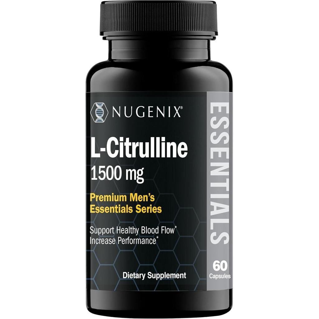 Nugenix Essentials L-Citrulline สําหรับการแสดงการไหลของเลือดที่ได้รับการปรับปรุง - 1500 มก., 60 แคปซ