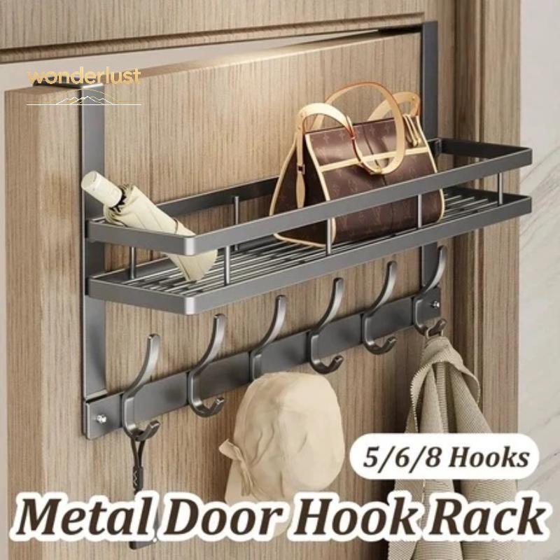 [Easy-t] Over The Door Hook Organizer No-Drill Sleek Storage Ra 4/5/6/8 Hooks for Dorm Apartment Clo