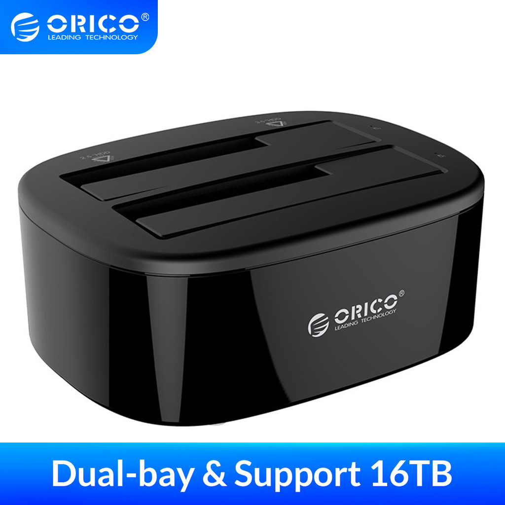 ORICO Dual Bay 2.5/3.5 นิ้ว HDD SSD Docking Station SATA เป็น USB 3.0 Offline Clone Adapter
