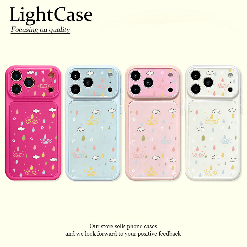 เคสโทรศัพท์ลายเมฆและหยดน้ำสไตล์น่ารักสดใส เคสไอโฟน17 สำหรับ IPhone 18 16 15 14 13 12 11 Pro Max 12 13 14 15 16 17 18 Pro