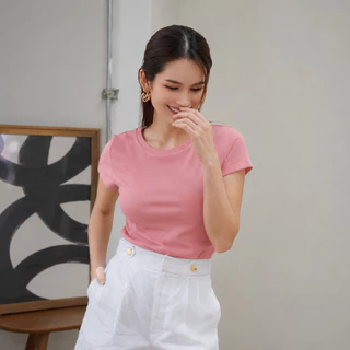 Baby Tee เสื้อคอปาด แขนสั้น ทรงสวย เก็บทรงดี ใส่สบาย | Made in Thailand
