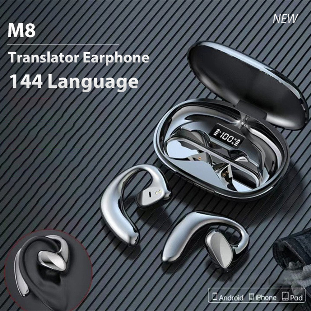 M8 Smart AI-Transtive Bluetooth Headset การสนทนาพร้อมกันแบบเรียลไทม์