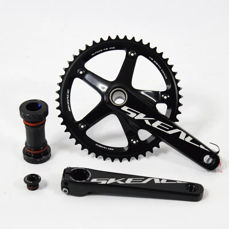 CUV9 SKEACE Hollowtech Crankset, Fixie Crank, ชิ้นส่วนจักรยานเกียร์คงที่ความเร็วเดียว, Track Racing 