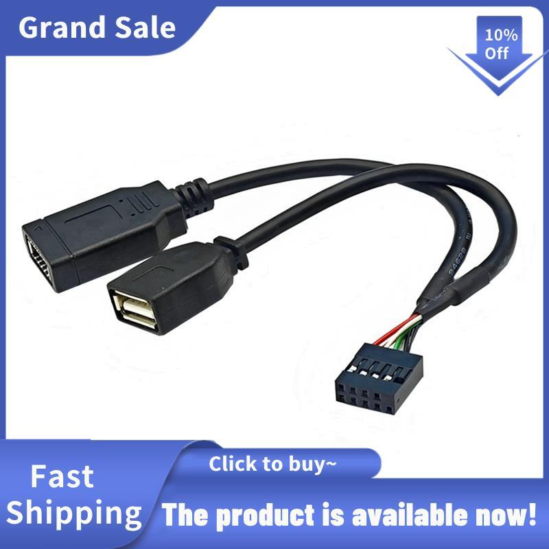 USB 9PIN to + TYPE-E อะแดปเตอร์สาย USB 9PIN to TYPE-E สาย แผงด้านหน้าอะแดปเตอร์สาย USB 9PIN to TYPE-