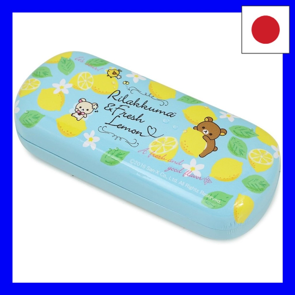 Pearl Glasses Case Rilakkuma Fresh Lemon Hard Magnetic Blue