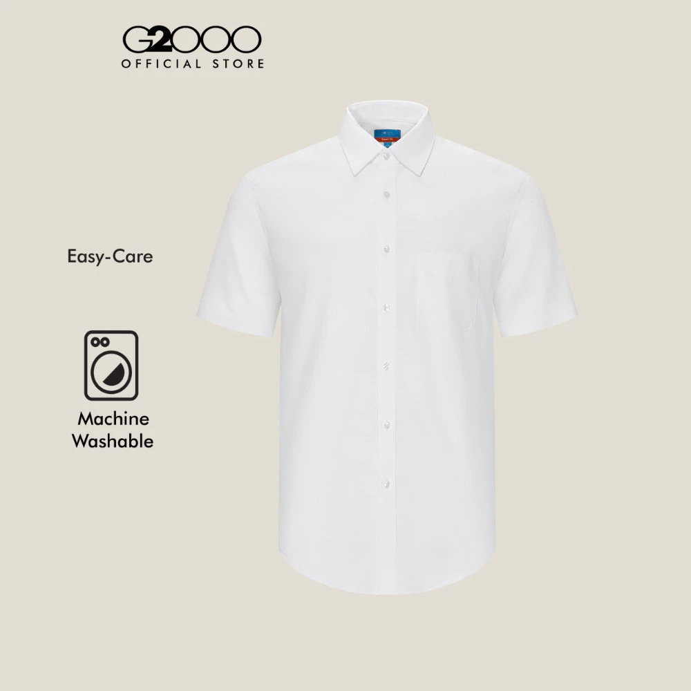 G2000 เสื้อเชิ้ตแขนสั้นแบบทางการสำหรับผู้ชาย Smart Fit รุ่น 5613902200 สีขาว