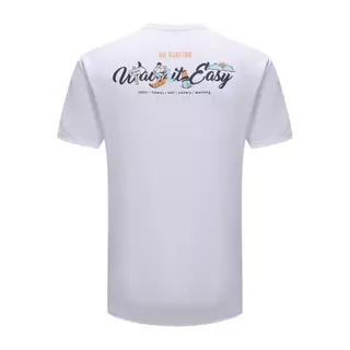 Decathlon Men’S Surfing UV Protection T-Shirt เสื้อยืดโต้คลื่นป้องกันรังสียูวีสำหรับผู้ชาย - White/Go Surf