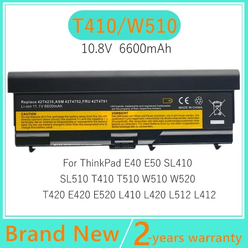 ใหม่ 9 เซลล์แบตเตอรี่แล็ปท็อปสําหรับ Lenovo ThinkPad Edge T420 T510 T510i T520 T520i W510 W520 WHOLE