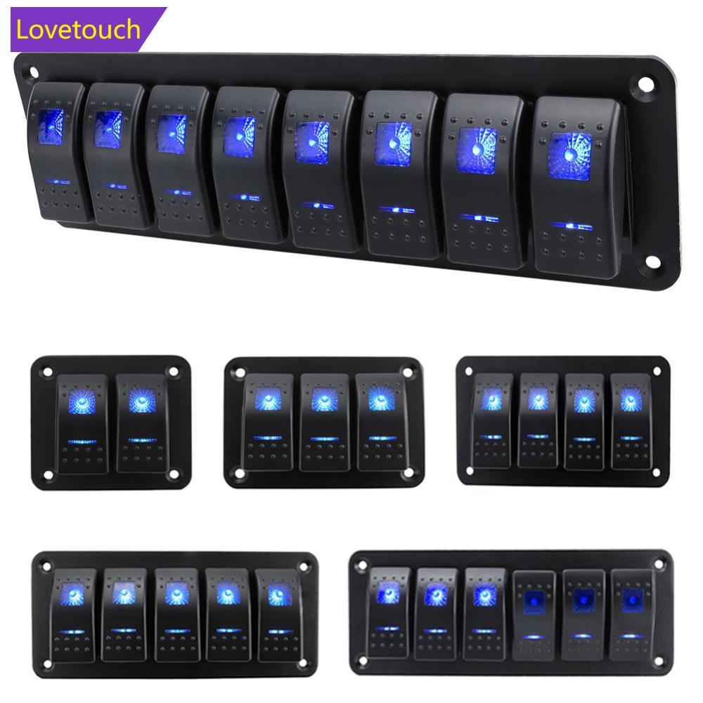 LOVETOUCH Marine 2/3/4/5/6/ 8 กลุ่ม Rocker แผงสวิตช์ 5-pin สําหรับ 12 V/24 V รถยนต์ ATV Trailers พร้