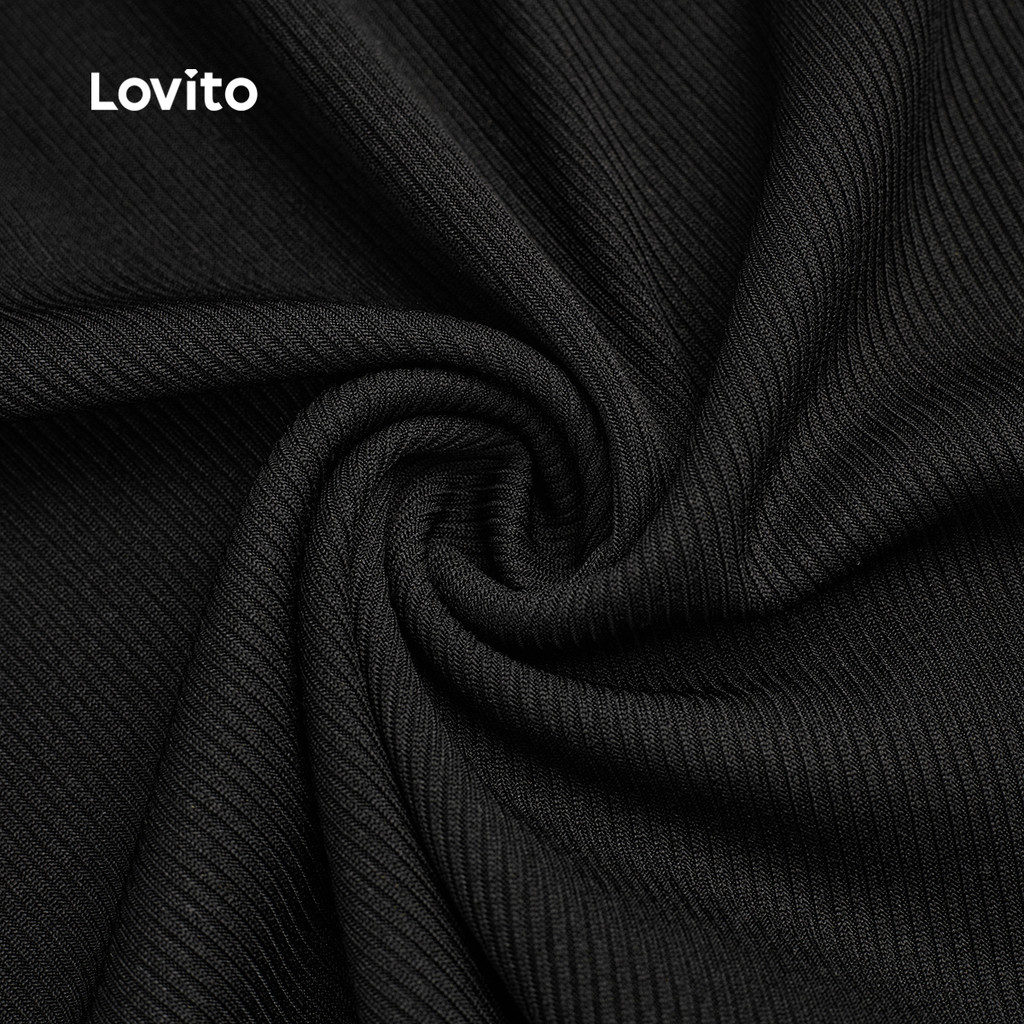 Lovito تيشيرت نسائي أسود كلاسيكي — صورة 6