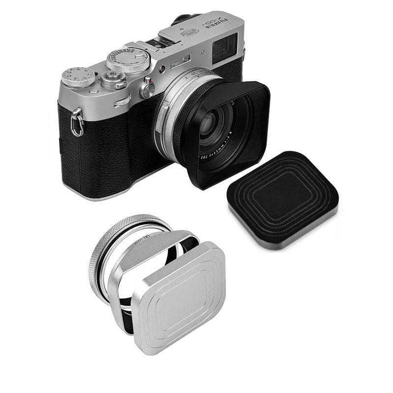 เหมาะสําหรับ Fuji X100VI Hood Filter Adapter แหวน X100F X100S X100T โลหะสี่เหลี่ยมฝาครอบสี่เหลี่ยม