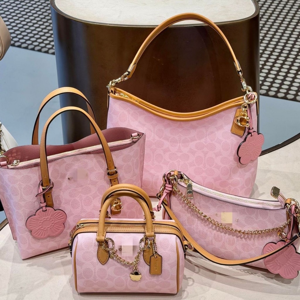 5TCT Series Bucket Bag Pink Tote Bag Wandering Boston Underarm Mahjong Bag coac New Special Pillow S