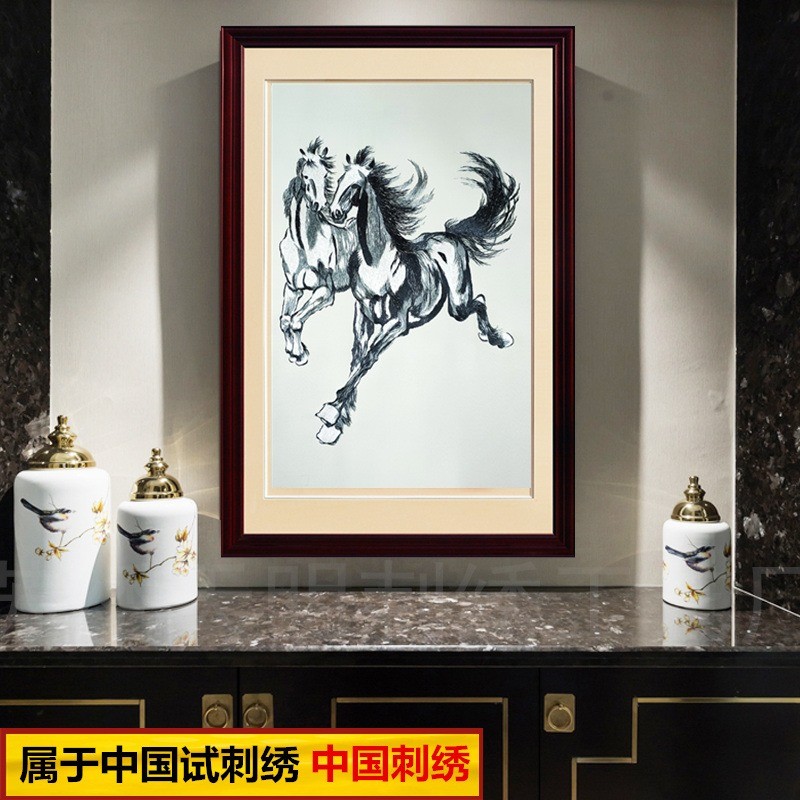 Su Xiu Beihong Ma ถึงความสําเร็จภาพวาดตกแต่งห้องนั่งเล่นม้าภาพวาดหมึกภาพวาดสํานักงานสไตล์จีน