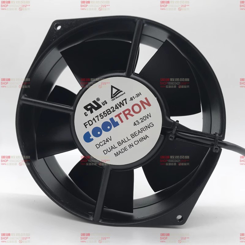 原装COOLTRON FD1755B24W7-61-3H 24V 43.2W风พัดลม FA1755B22W7C-91