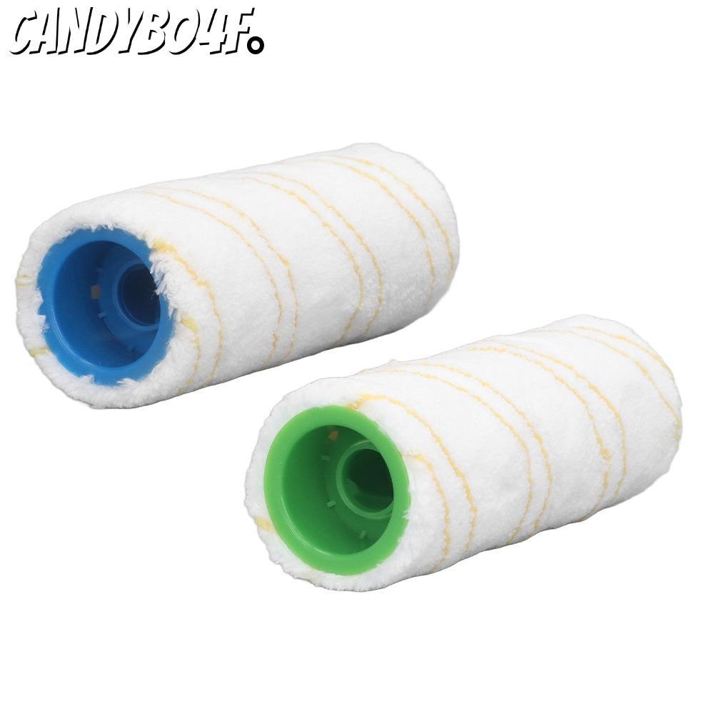 CANDYBO4F 2PCS แปรงลูกกลิ้งทําความสะอาดพื้น,ล้างทําความสะอาดได้เปียกแห้งใช้ Hard Floor Cleaner Rolle