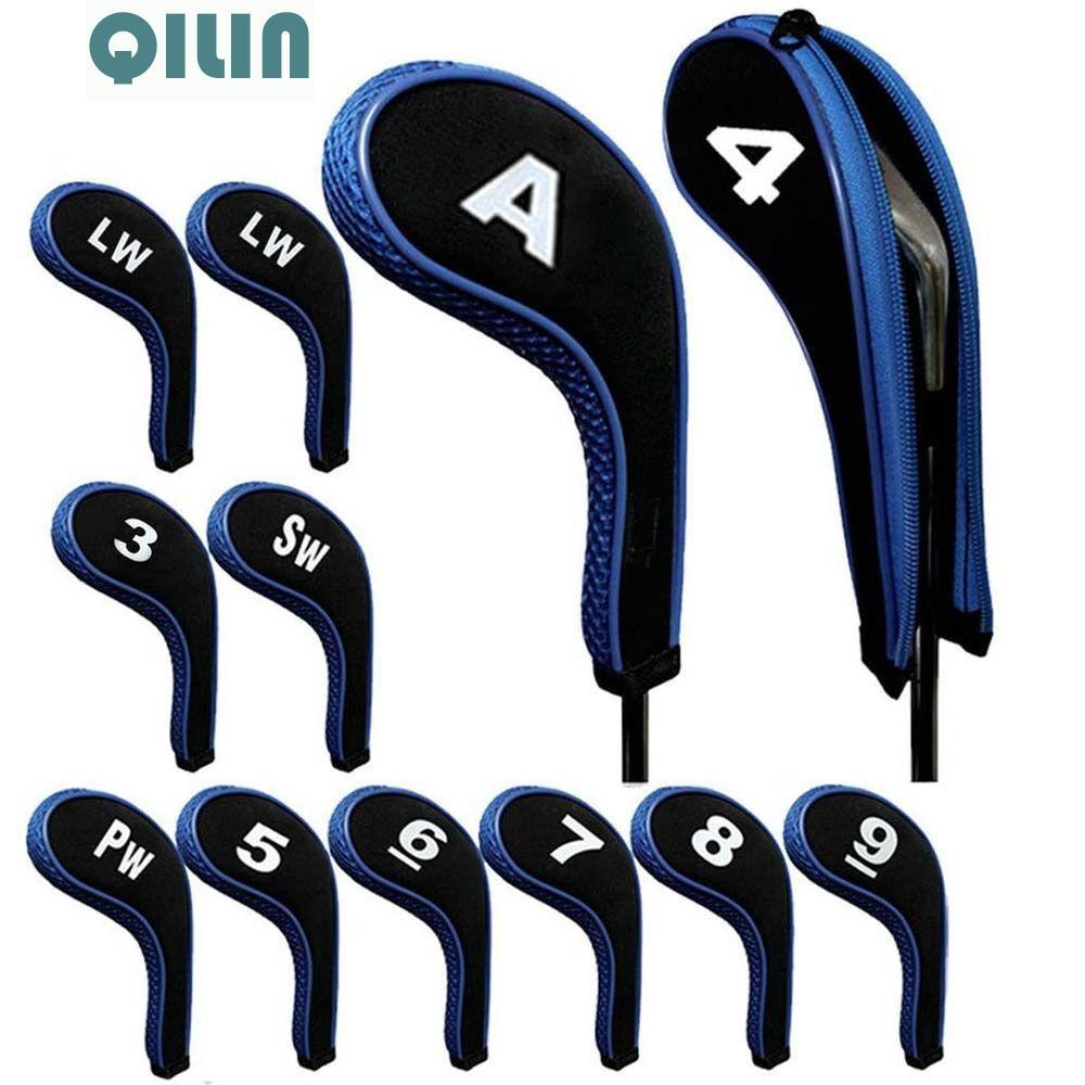 QILIN Golf Iron Headcover เสาเหล็กทนทานฝาครอบป้องกันอุปกรณ์การฝึกอบรมพัตเตอร์กอล์ฟอุปกรณ์เสริมยาง Ne