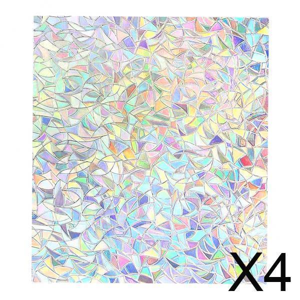 [Szgqmyyx1] แพ็ค Rainbow Window Privacy Film Roll 3D Static Cling Sticker Home 6 ชิ้น