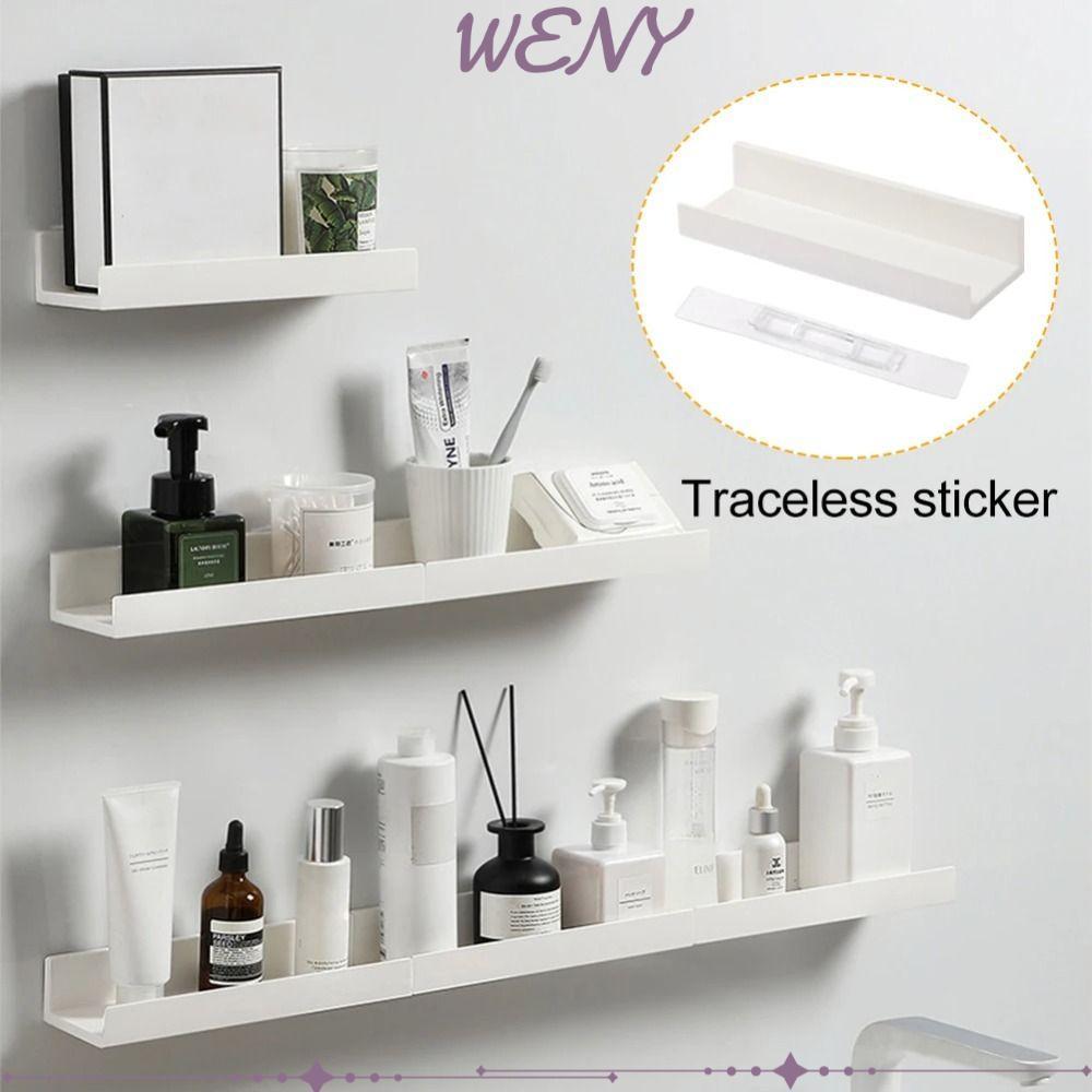 WENY Shower Storage Rack, No-drill Wall Mounted Bathroom Shelf, ทนทาน Stable ABS Self Adhesive Wall 