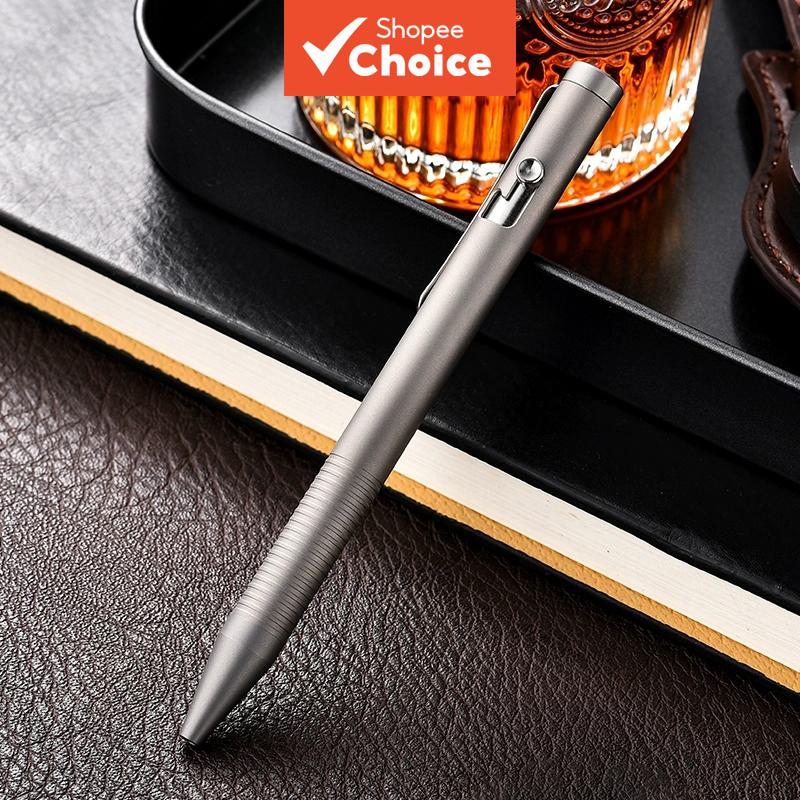 Matte Titanium Alloy Tactical Ballpen EDC Gel Pen Business