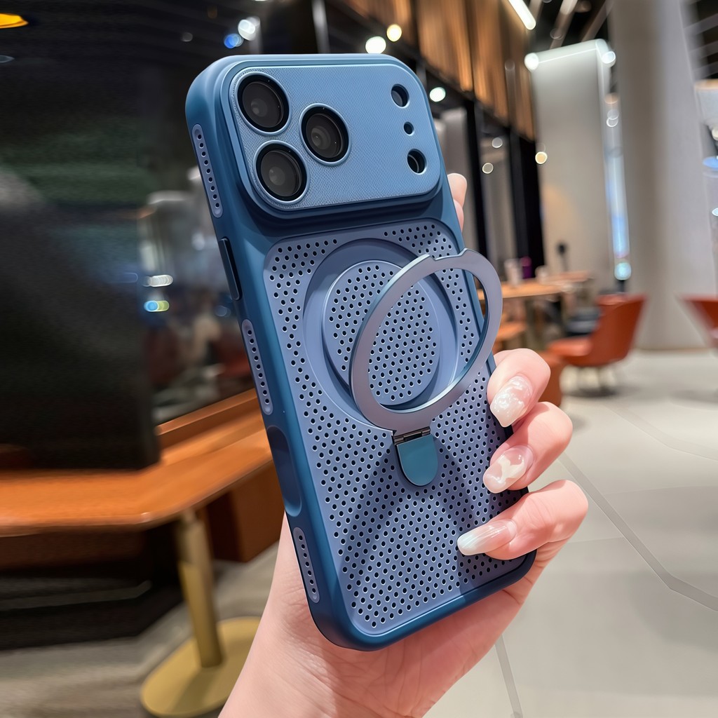 เคส iPhone 18Pro 17 Pro Max ผิวด้าน แม่เหล็กในตัว ขาตั้งซ่อน ฝาหลังระบายความร้อน กันกระแทก ดีไซน์เรียบหรู