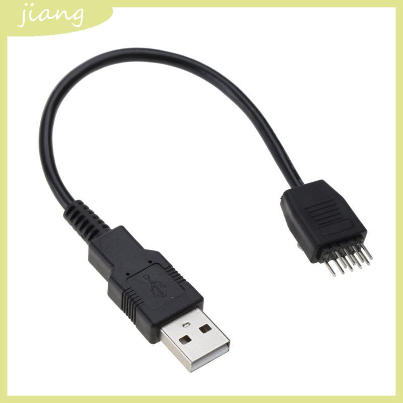JN 9pin USB Header ชาย 1 ถึง 1 ชาย Extension Splitter Cable Connector อะแดปเตอร์