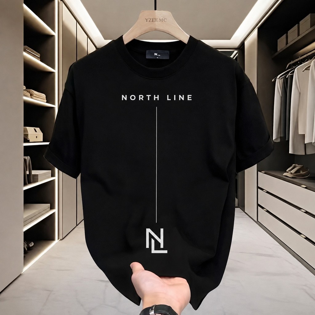 Fanfei เสื้อยืดลำลองหลวมคอกลมแฟชั่นฤดูร้อน (ขาวดำ) ขนาด S-XXXL COD