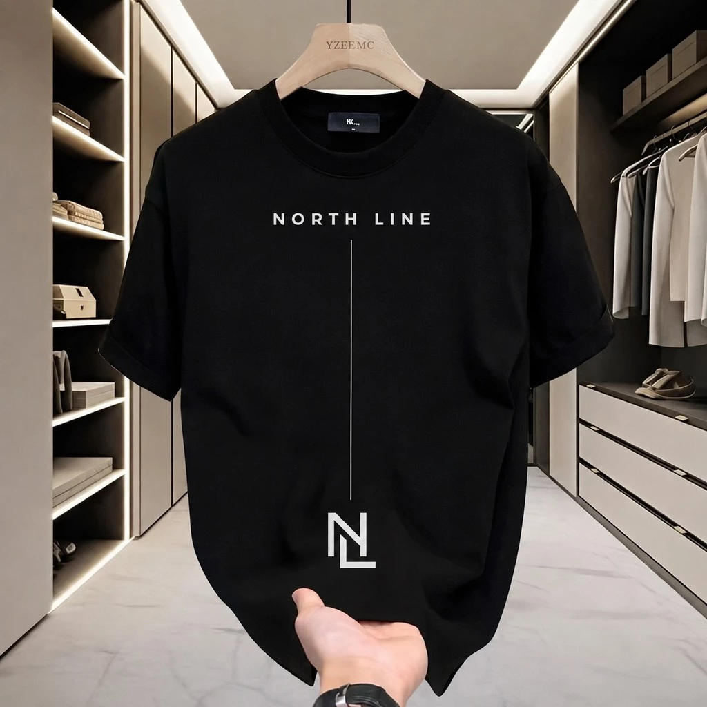 Fanfei เสื้อยืดลำลองหลวมคอกลมแฟชั่นฤดูร้อน (ขาวดำ) ขนาด S-XXXL COD