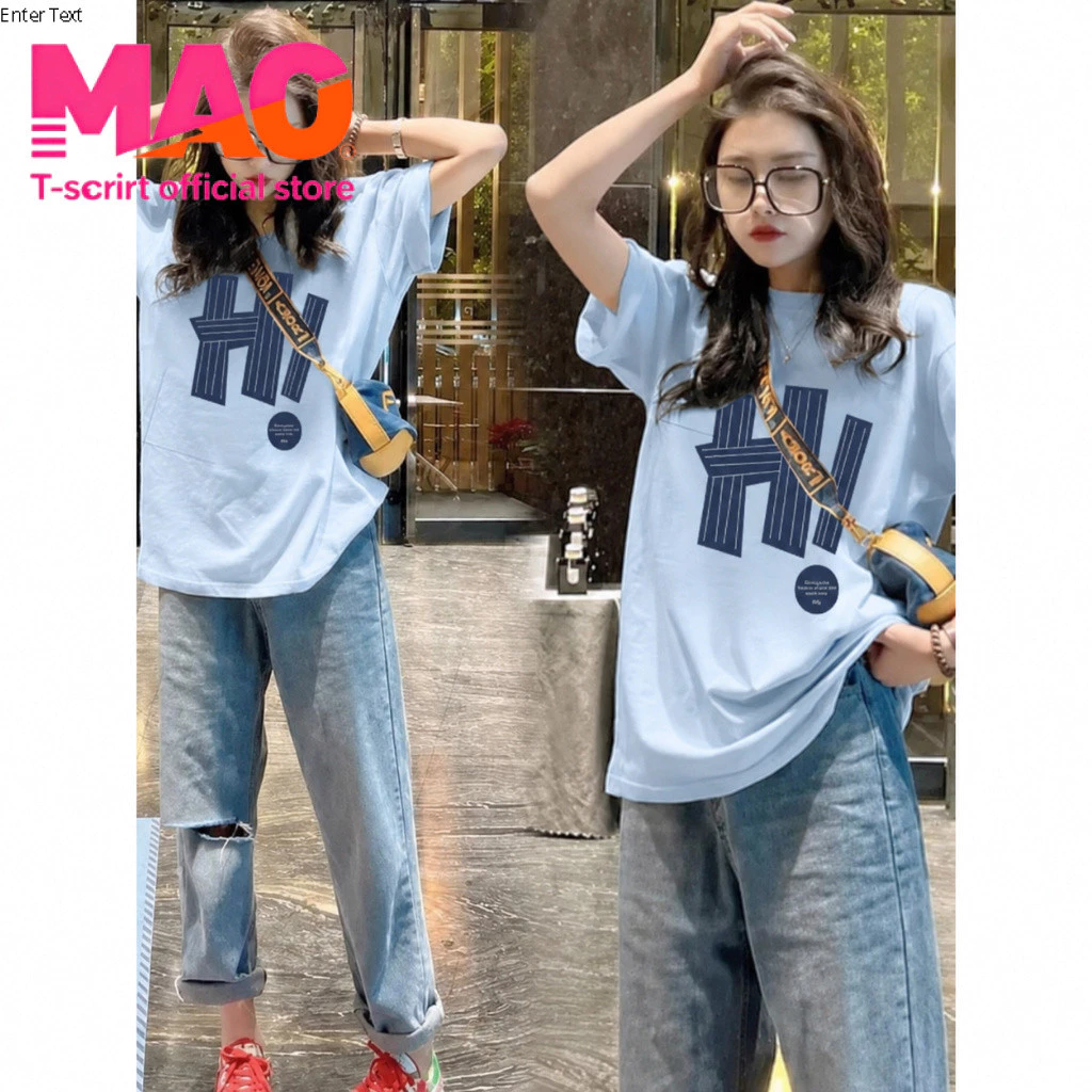 COD✅ (จัดส่งในกรุงเทพฯ) MAO Shop เสื้อยืด oversize ลายน่ารัก ผ้าคอตตอน เสื้อยืดแขนสั้นลายการ์ตูนน่ารักหลวม #52566
