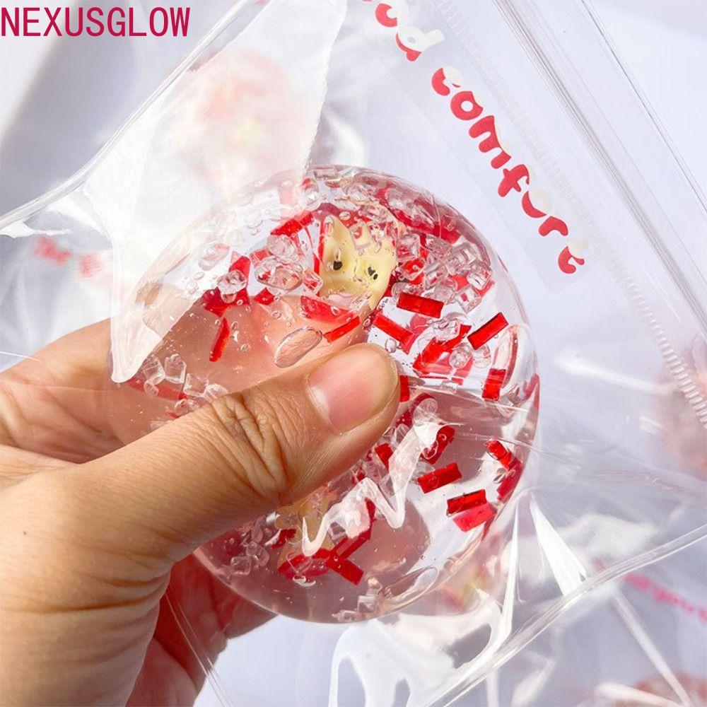 NEXUSGLOW Squishy Fidget Ball, Finger Relax Cute Clear Maltose Squishy, Creative Slow Rising Handmad