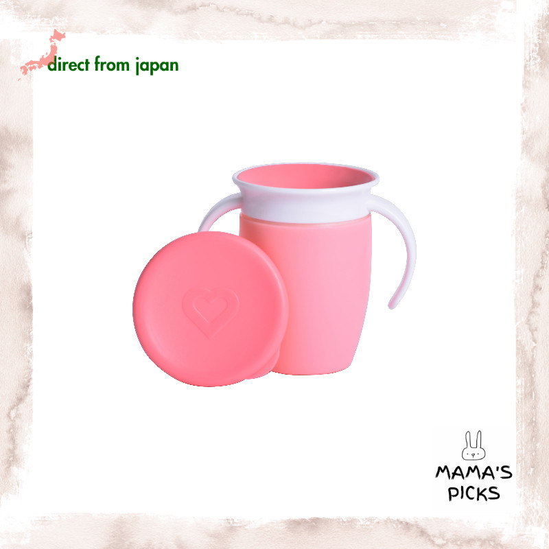 【direct from Japan】Munchkin Miracle 360° Trainer Cup with Handles Pink Pastel Leak-Resistant 6+ Mont
