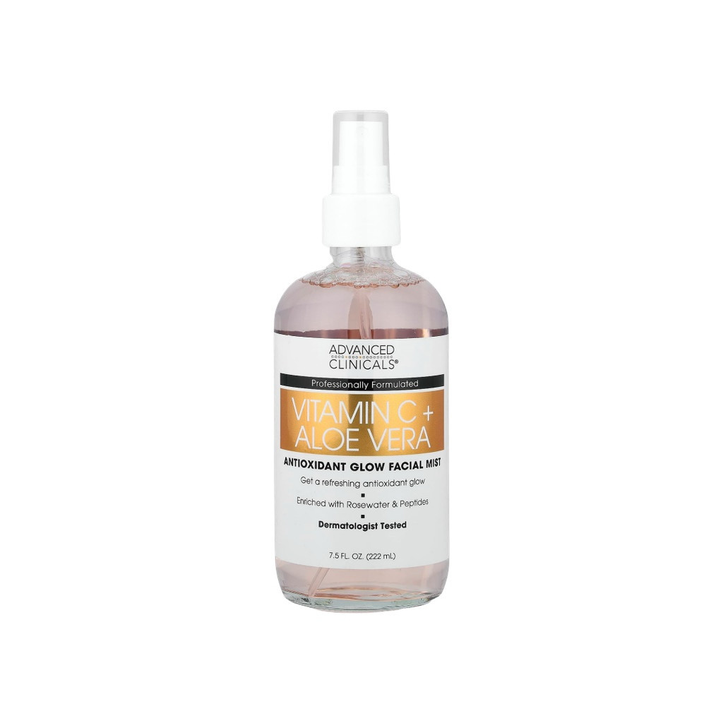 Advanced Clinicals, Vitamin C + Aloe Vera, Antioxidant Glow Facial Mist, 7.5 fl oz (222 ml) วิตามิน 