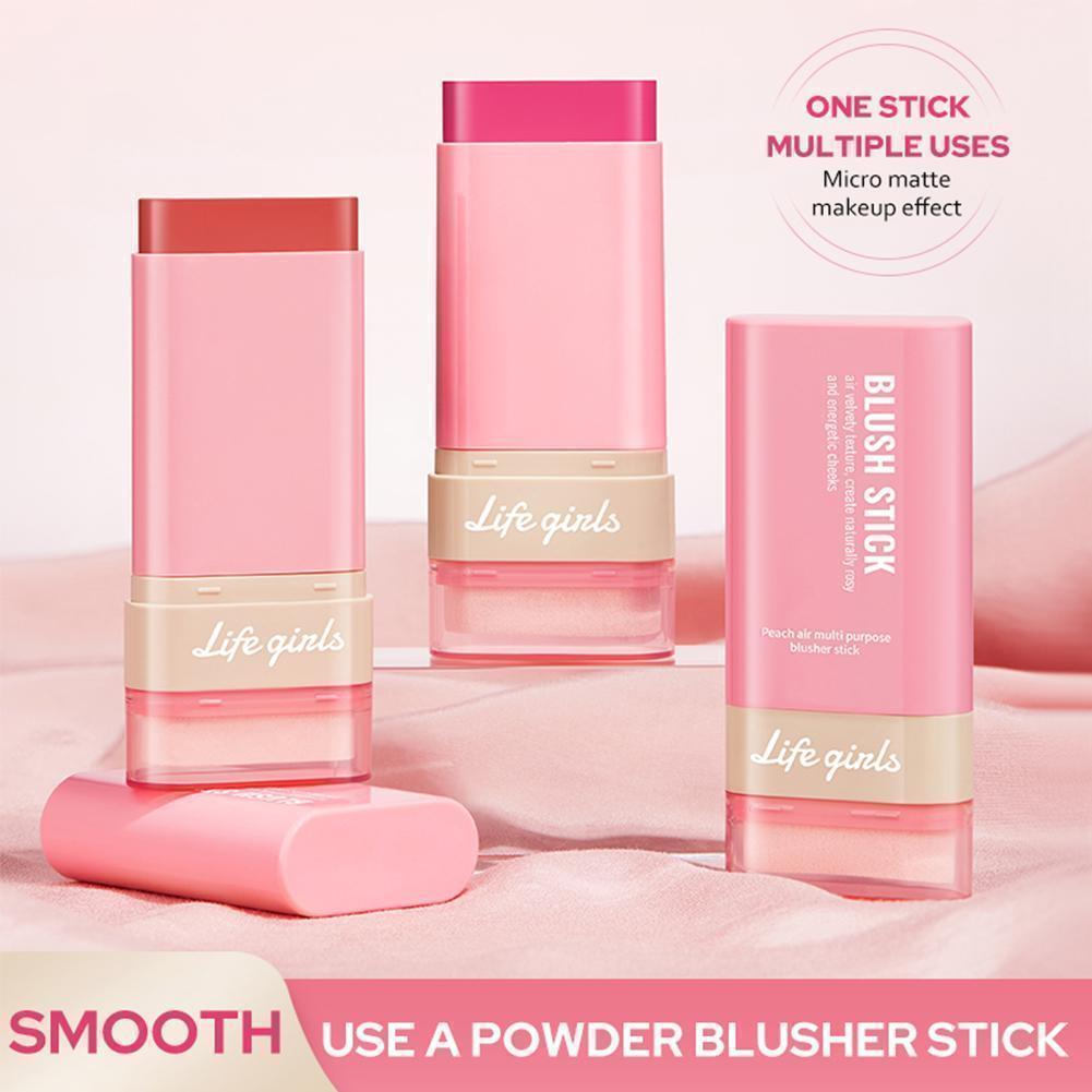 Multi-use Makeup Blush Stick Solid Moisturizer Stick Peach Shadow Red Orange Waterproof Blusher R2n7
