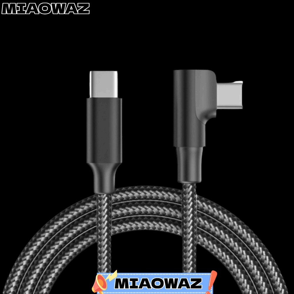 สาย MIAOWAZ, Type C ถึง Type C 1/2/ Data Cord, Nylon Braided 60W 90 องศามุม Fast Charging Charger Wi