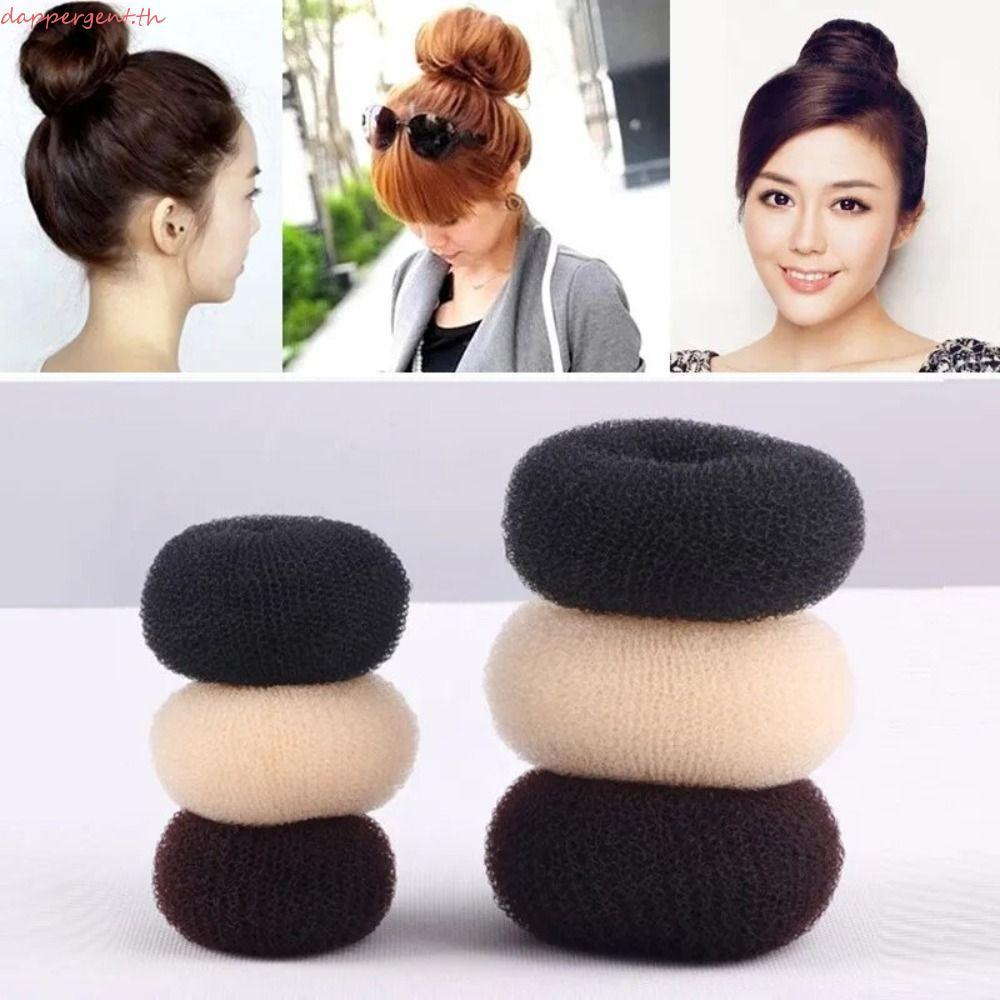 DAPPERGENT เครื่องทํามวยผม, ฟองน้ําโฟมคลิปผม Bun Donut, อุปกรณ์เสริมผม 3 สีเครื่องมือจัดแต่งทรงผม DIY ง่ายแหวนใหญ่ผู้หญิง