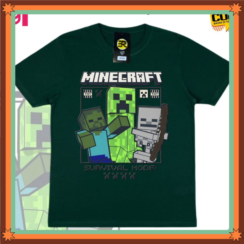 Min3craft Survival Kids Tops เสื้อยืดแขนสั้นเด็กคุณภาพสูง Unisex