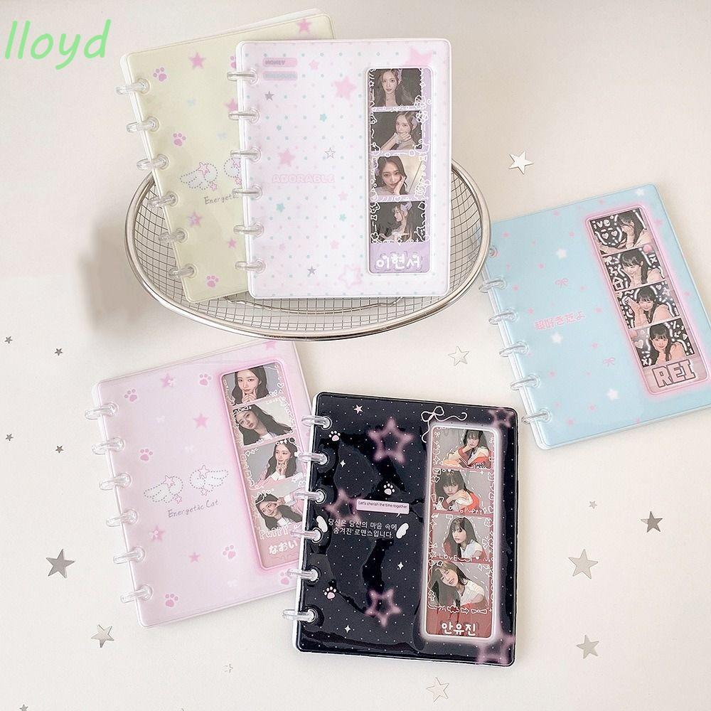 LLOYD Photo Card Holder, PVC INS Photo Card Binder, ของขวัญ 4-Grid Sleeve Pocket Refillable Photo Bo