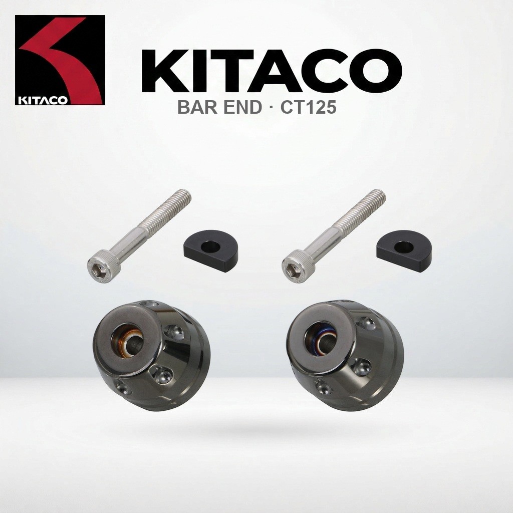 ฝาปิดปลายแฮนด์ (Bar End Caps) KITACO ผิวขัดเงา/เคลือบ DLC สำหรับ Honda Super Cub C125/CT125 | KITACO