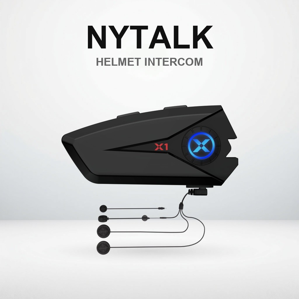 NYTALK X1 Single Rider Bluetooth V5.3 Inter for Motorcycles Long Battery Life Automatic Call Answeri
