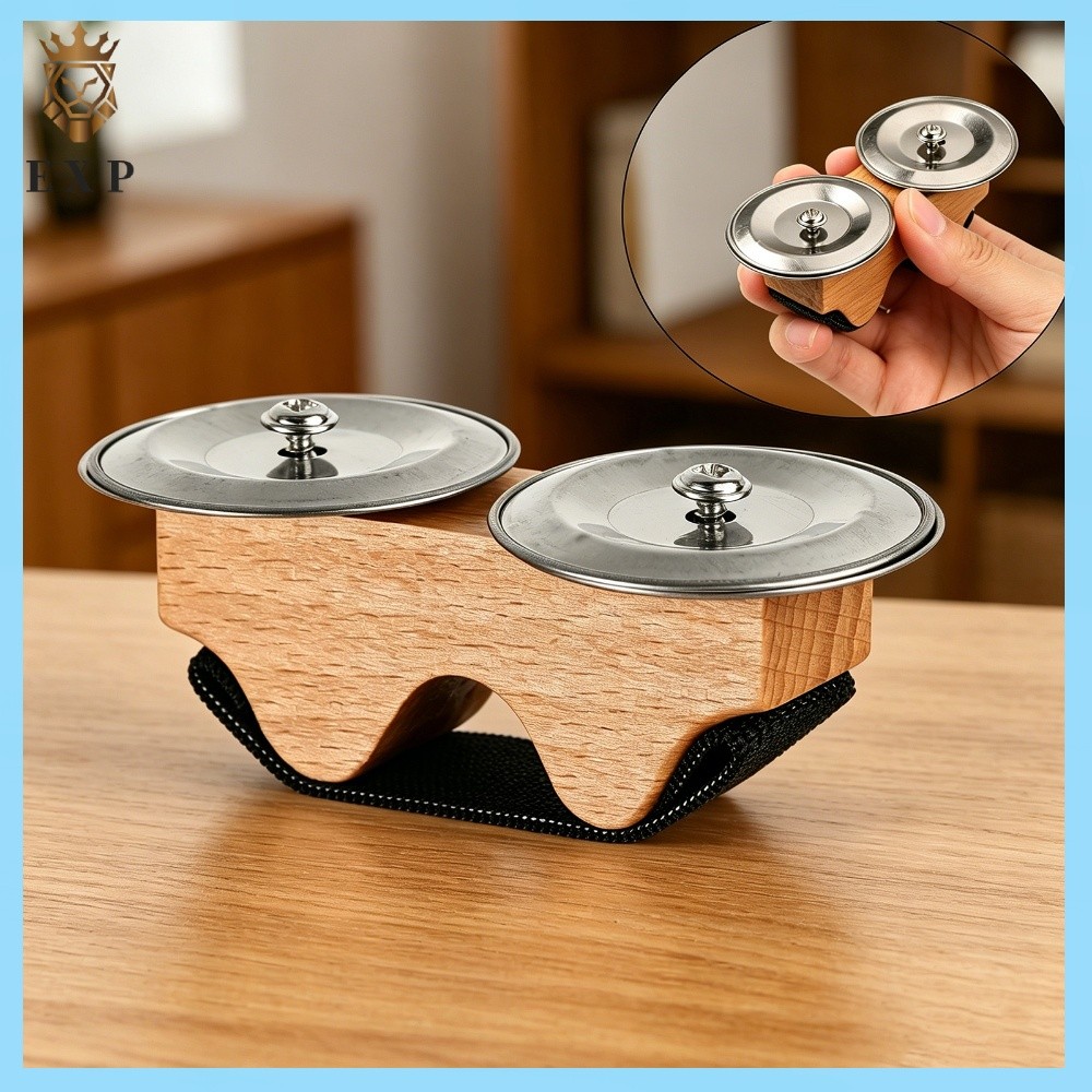 [explosion1.th] Steel Mini Finger Cymbals Handheld Instrument for Cajon