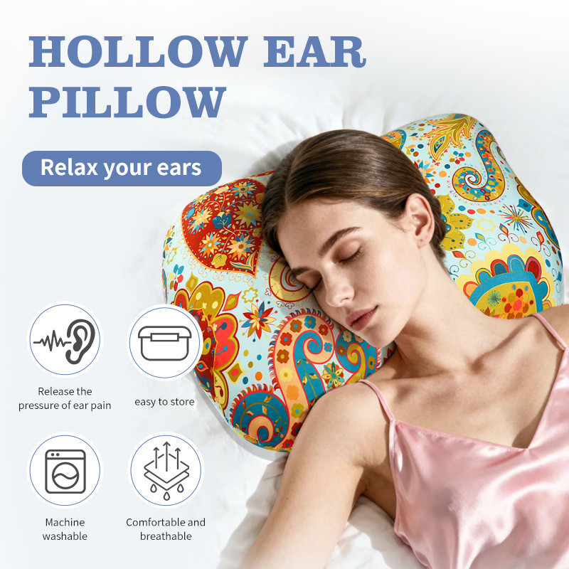 Apple-Shaped Single-Hole Ear Pillow PP Cotton Slow Rebound Pillow Core Side Sleeping Support Ear Hol