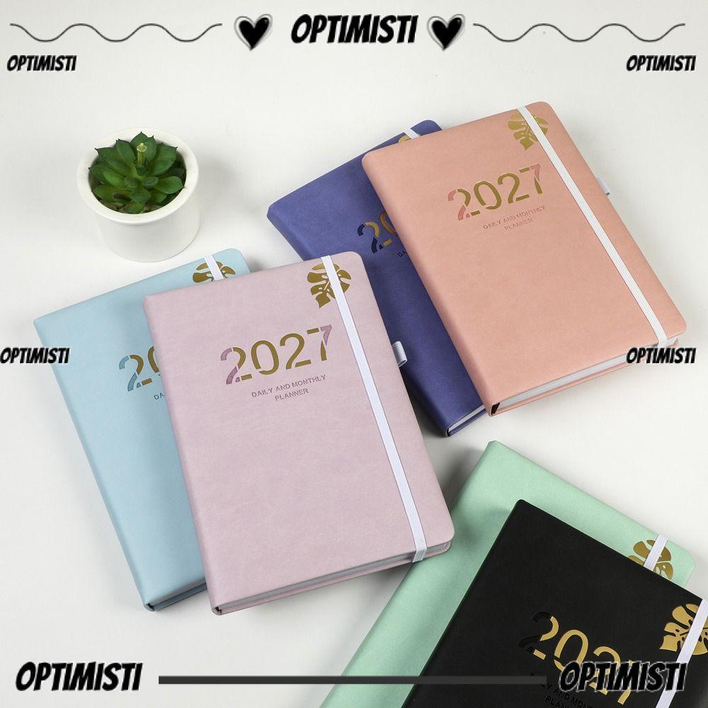 OPTIMISTI8E Schedule Book, Planner Reminder A5 2027 Agenda Book, Portable Textured PU To Do List Pla
