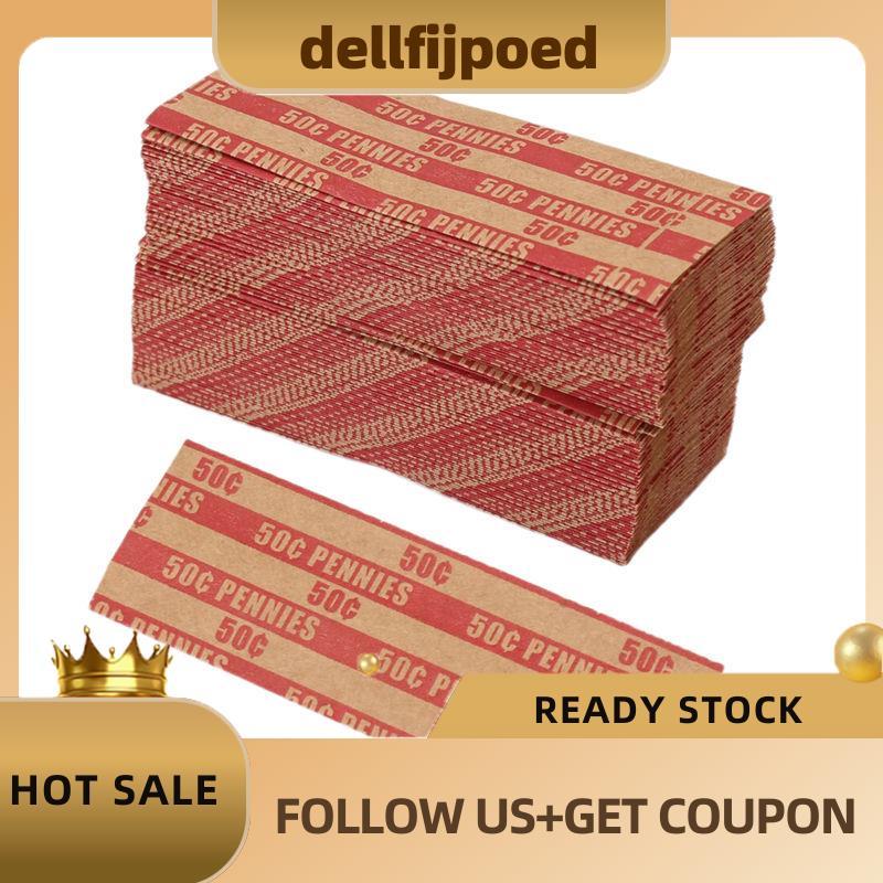 dellfijpoed100 PCS Penny Coin Wrappers Penny Sleeves Flat As Shown Penny Rolls Wrappers