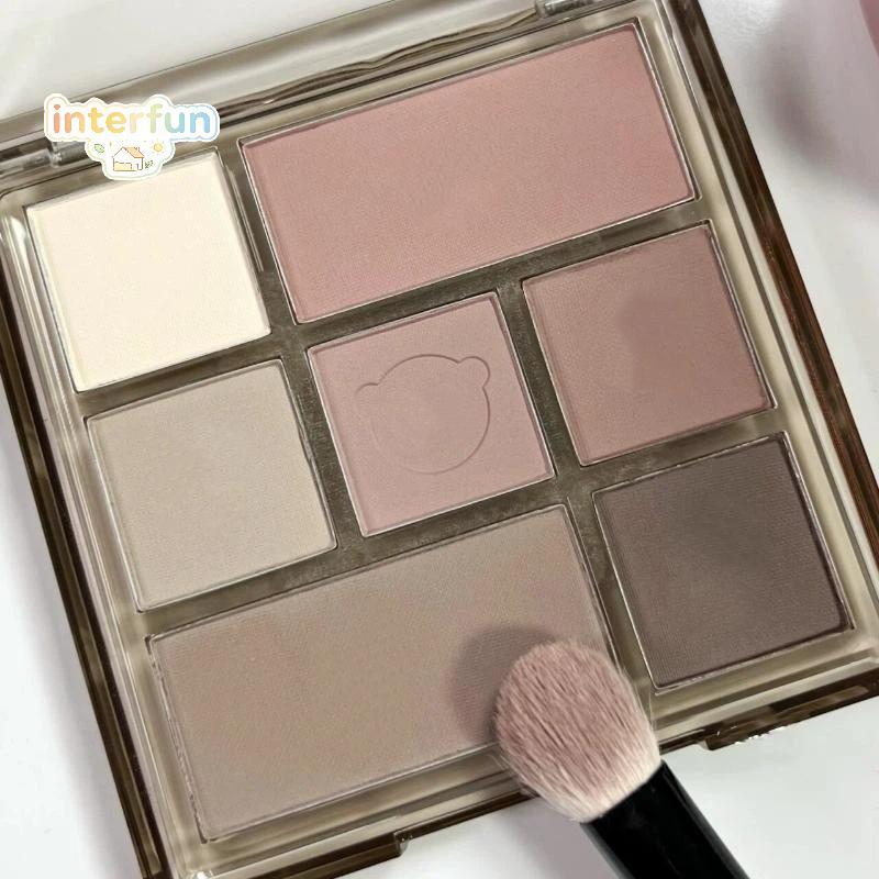 [INTER] Matte Neutral All In One Makeup Palette Long Lasting Blendable 9 เฉดสีสําหรับผู้เริ่มต้นเครื