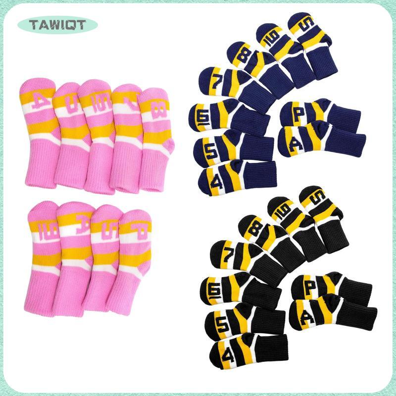 YIJU 9 ชิ้น/เซ็ตพรีเมี่ยมถักกอล์ฟ Iron Headcover พร้อมแท็กหมายเลข 4-9PSA Case Golf Iron Putter Prote