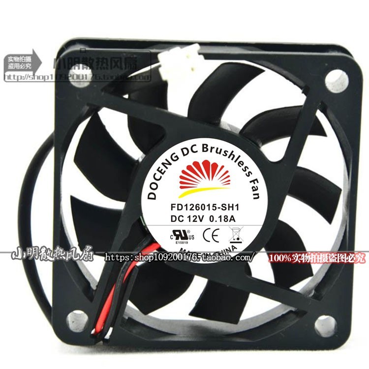 พัดลมไร้แปรงถ่าน DOCENG DC ของแท้ 6015 FD126015-SH1 ZP DC12V 0.18A