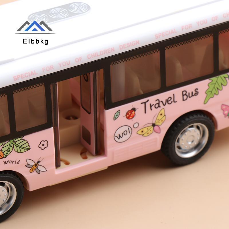 EIbbkg School Bus Sound Light Tour Bus รุ่นของเล่นเด็ก Diecasts ของเล่นยานพาหนะเด็กของขวัญจําลองรถบั