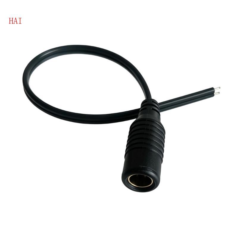 HAI สายไฟรถจักรยานยนต์เปิดพร้อมปลายหญิง DIN 35 ซม. สาย PVC สีดํา Listed 12 V Rating สําหรับสายไฟอุปก